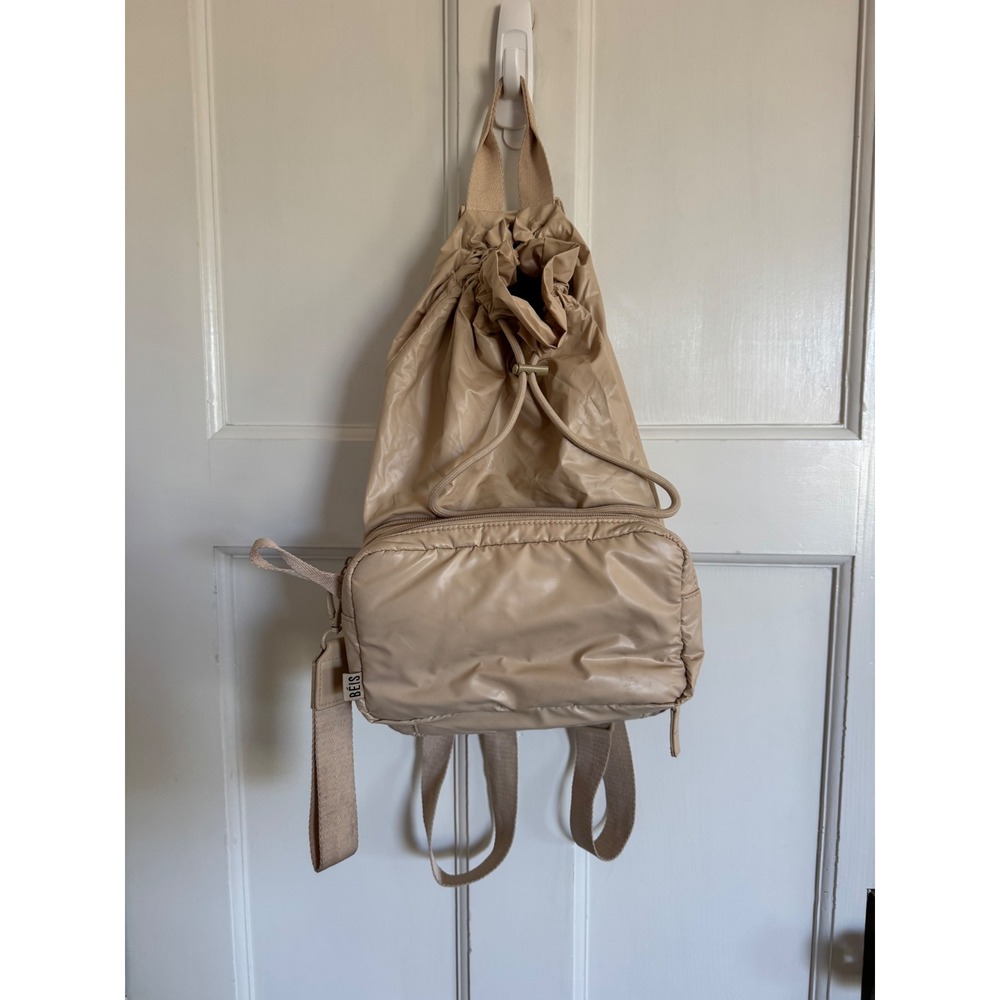 Beis The Expandable Puffy Pouch Backpack in Beige